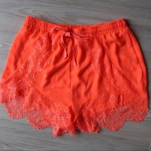 Bright peach lounge shorts